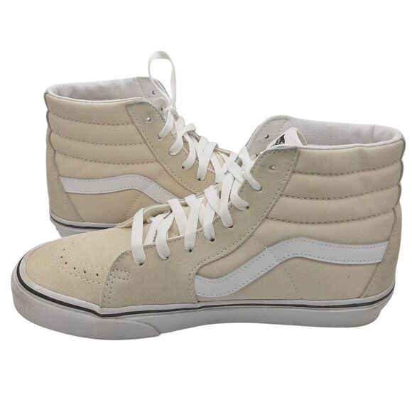 Vans SK8-HI Off White Cream Suede & Canvas High Top Lace Up Sneakers - Picture 7 of 13